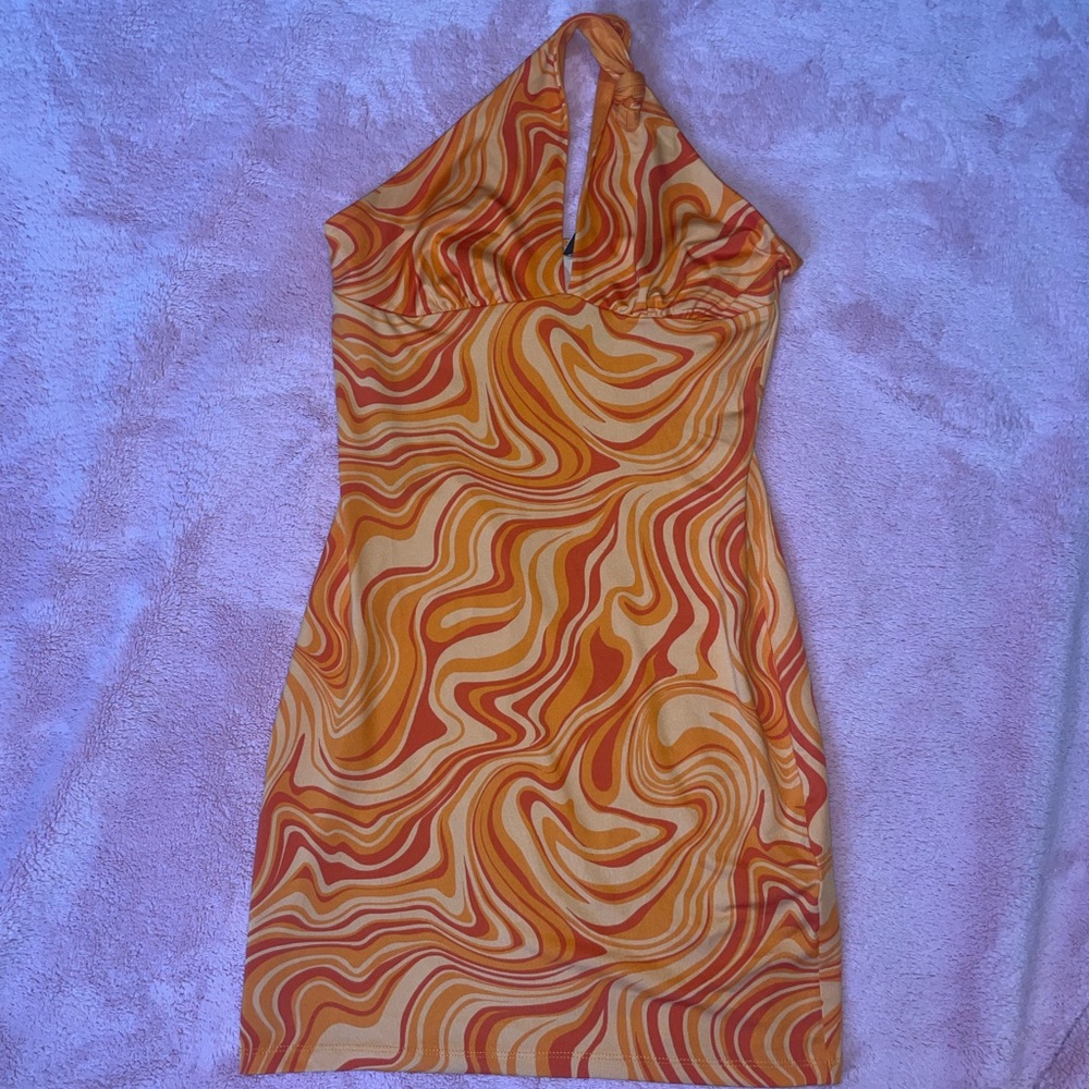 orange mini dress